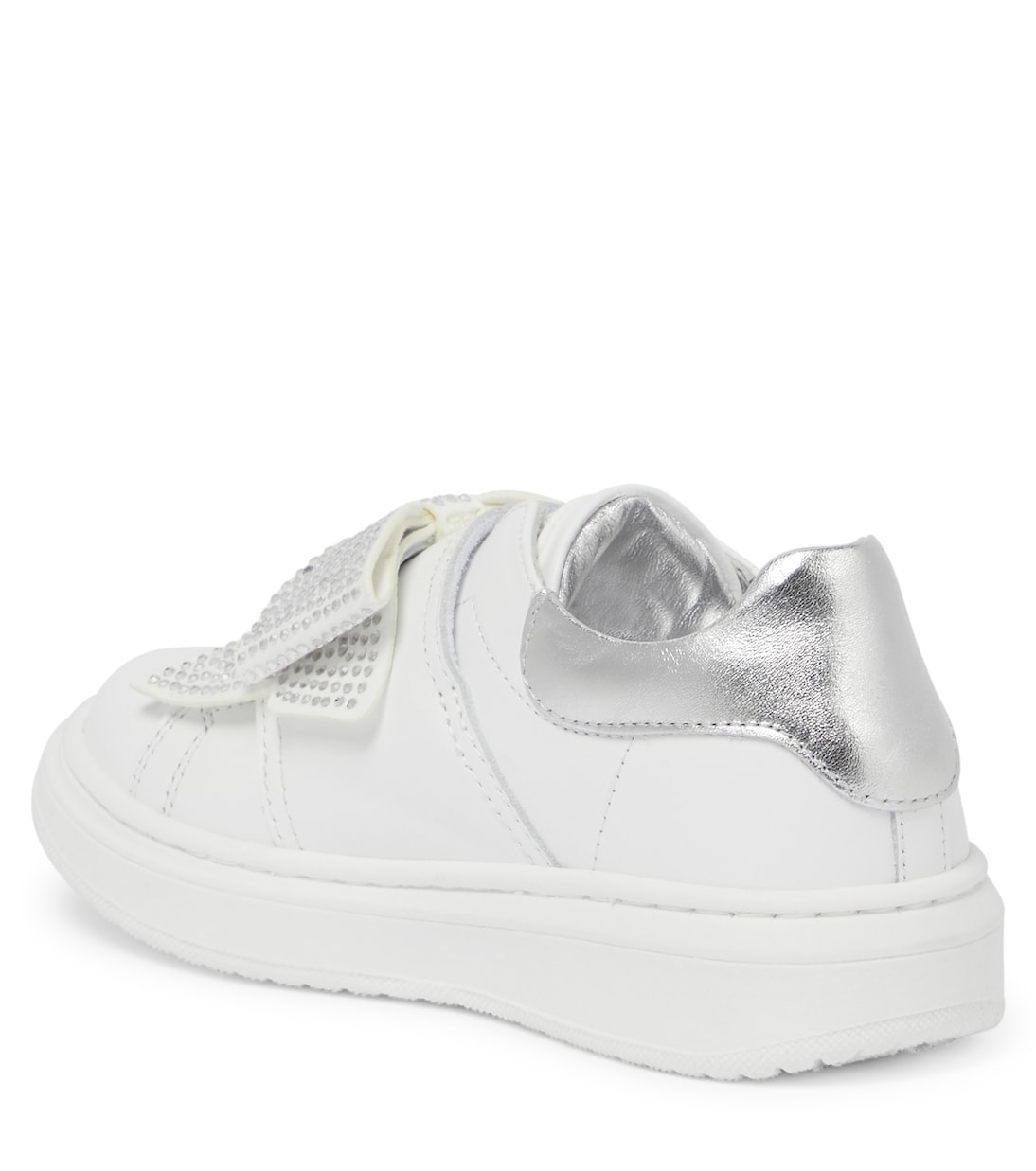 Sneakers in pelle con fiocco | Monnalisa