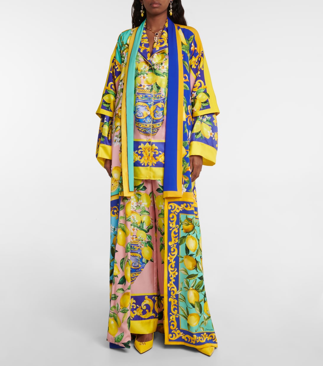 Caftán en mezcla de seda estampado | Dolce&Gabbana