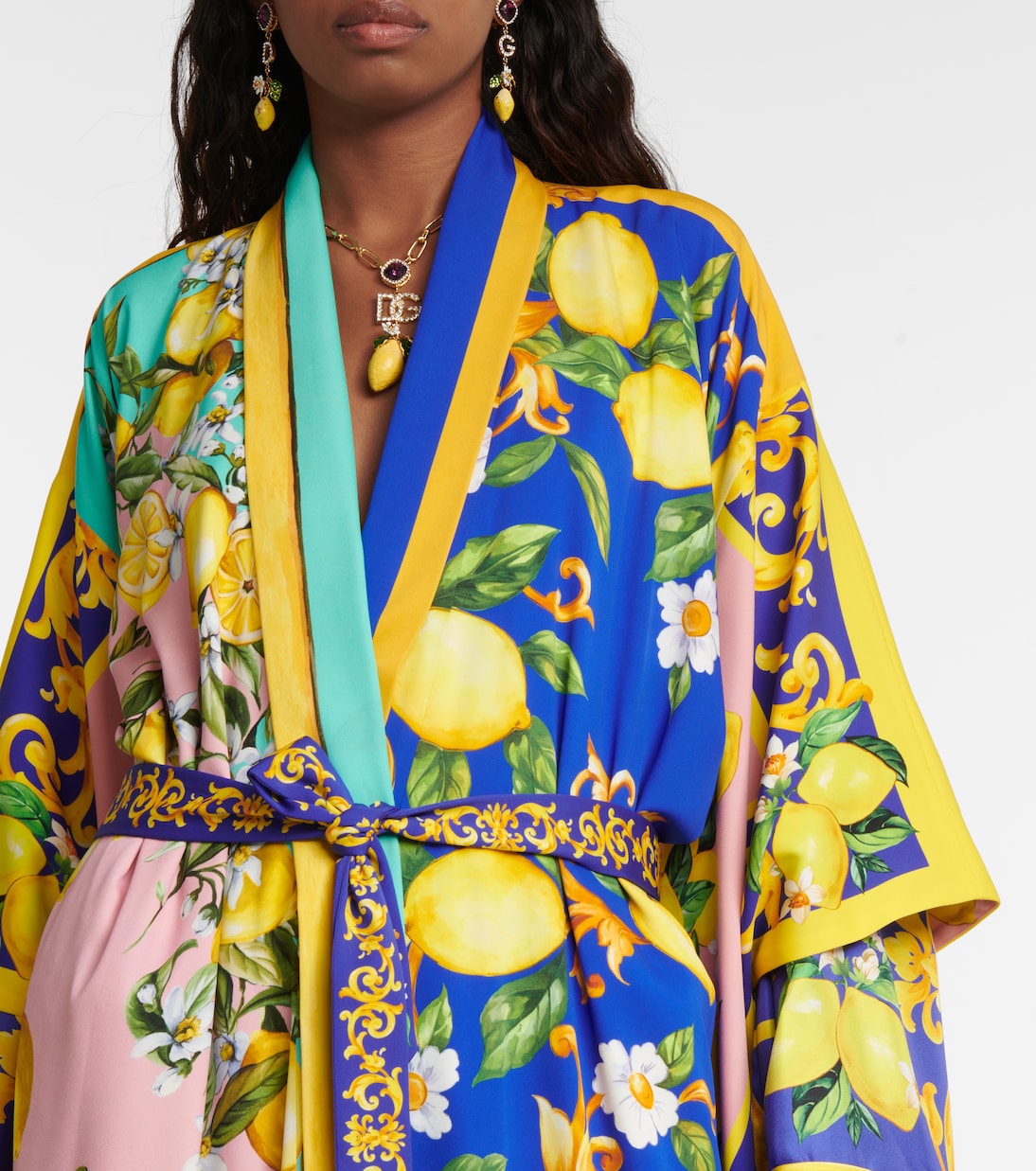 Caftán en mezcla de seda estampado | Dolce&Gabbana
