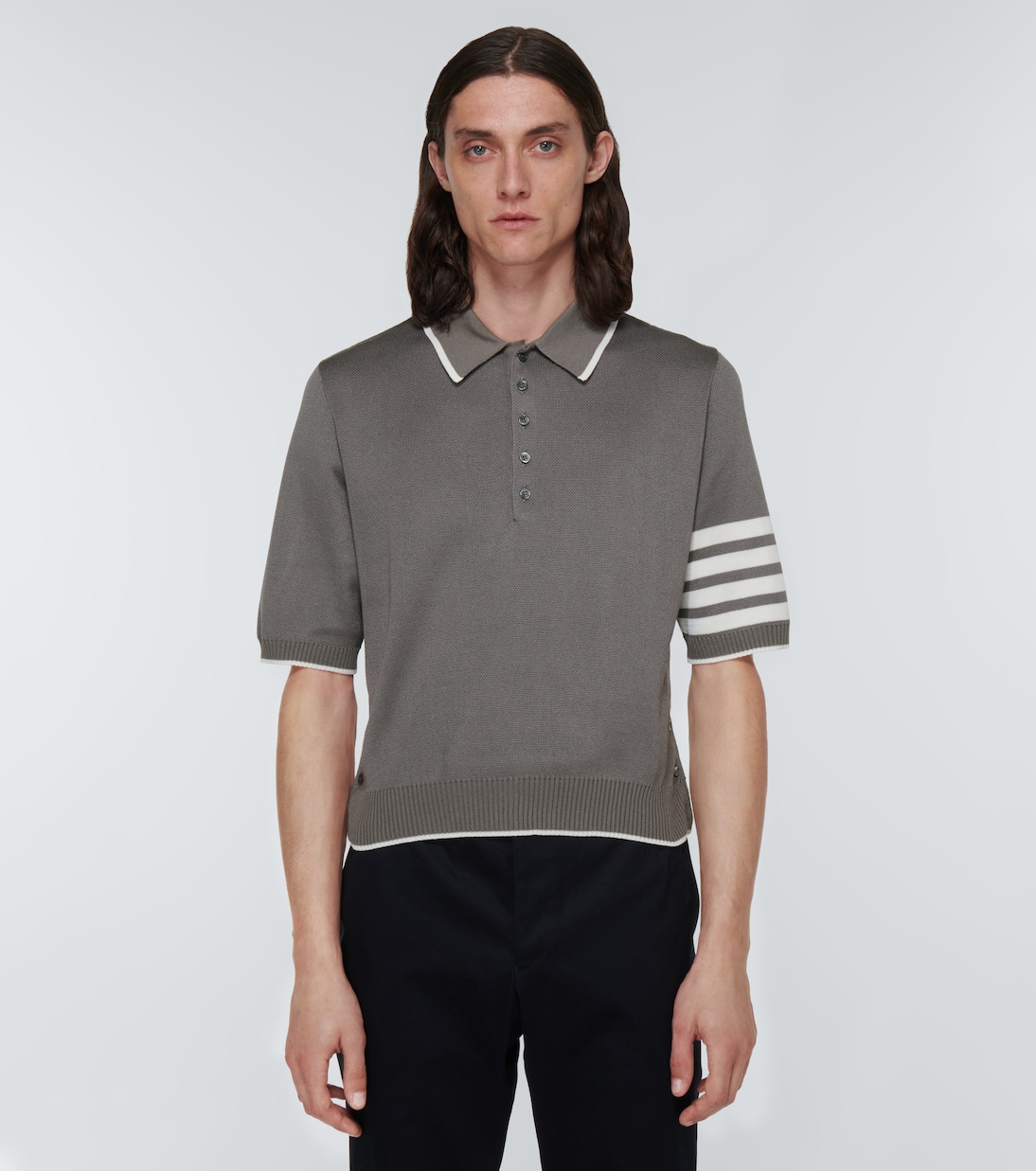 Polo 4-Bar de seda y algodón | Thom Browne