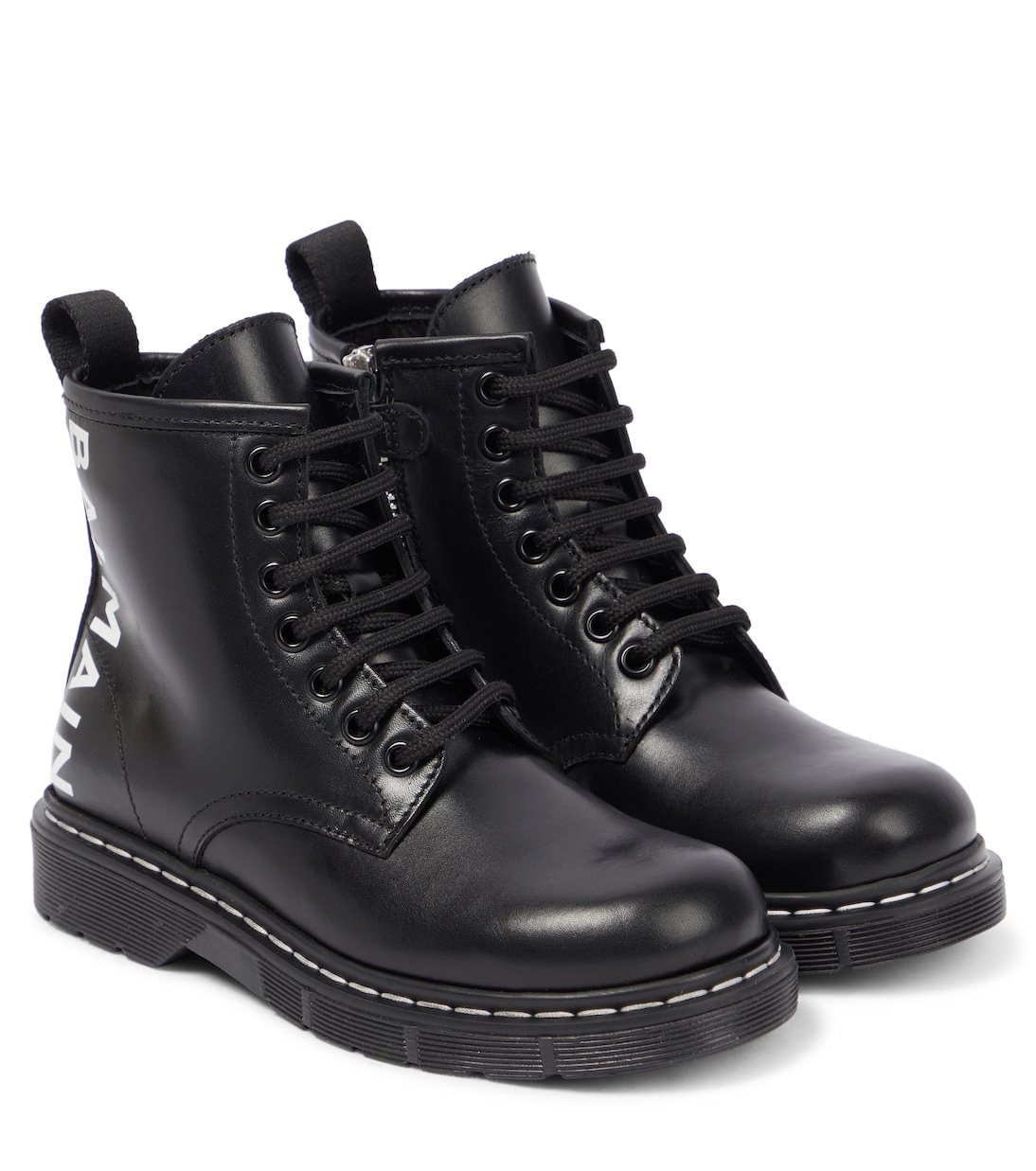Botines de piel con cordones | Balmain Kids