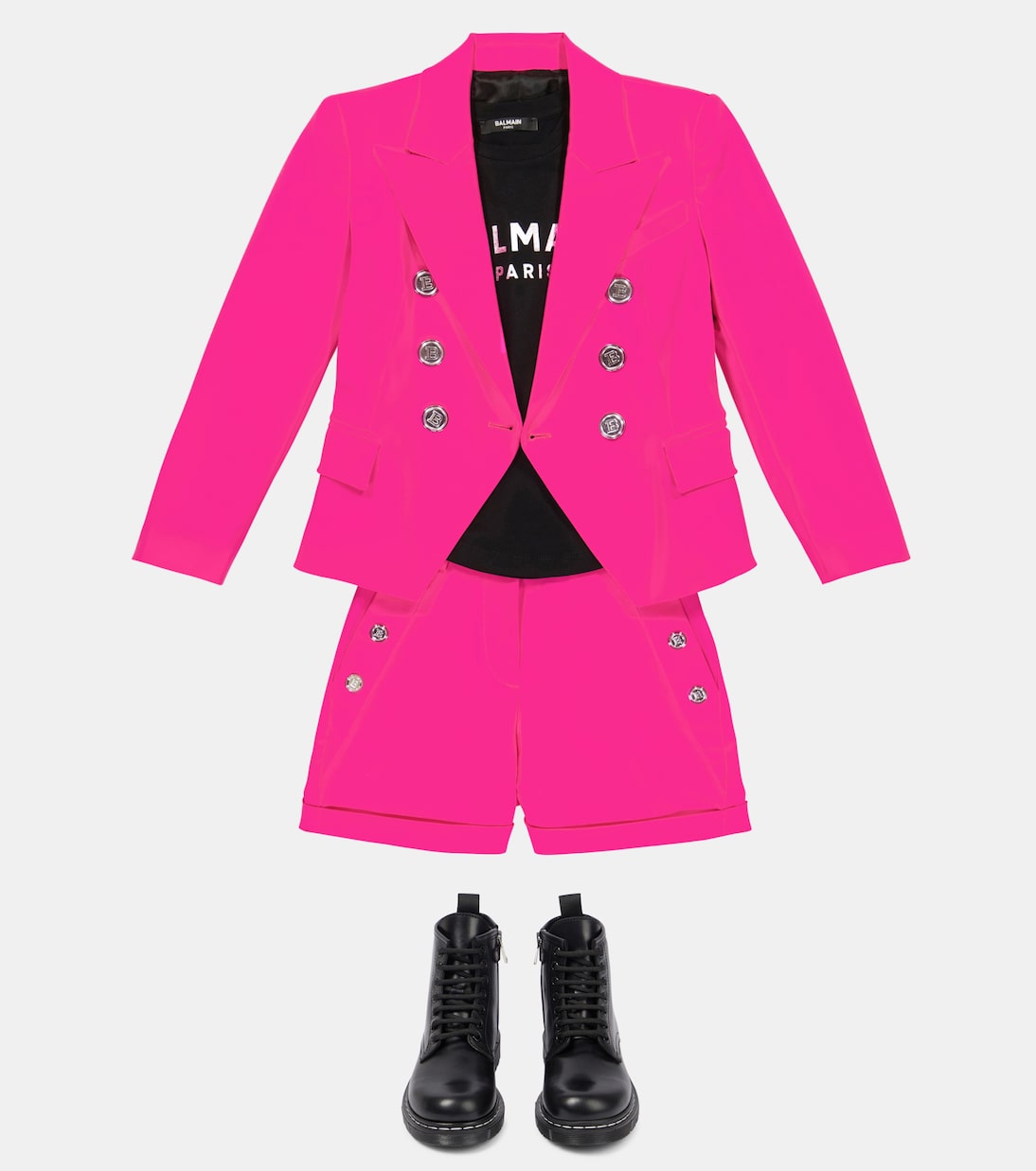 Botines de piel con cordones | Balmain Kids