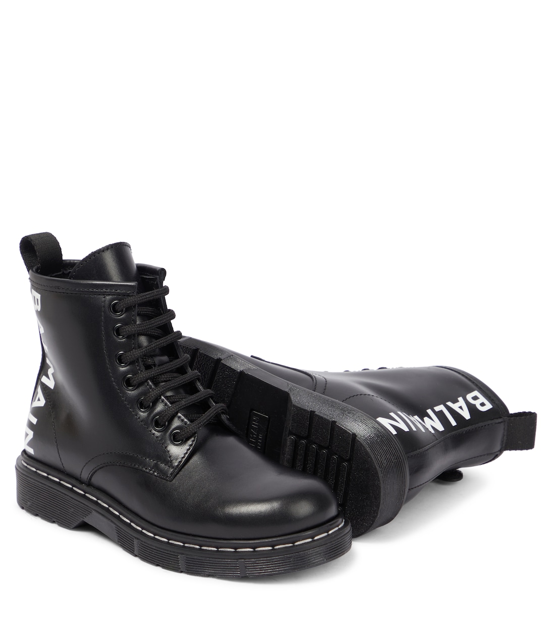 Botines de piel con cordones | Balmain Kids