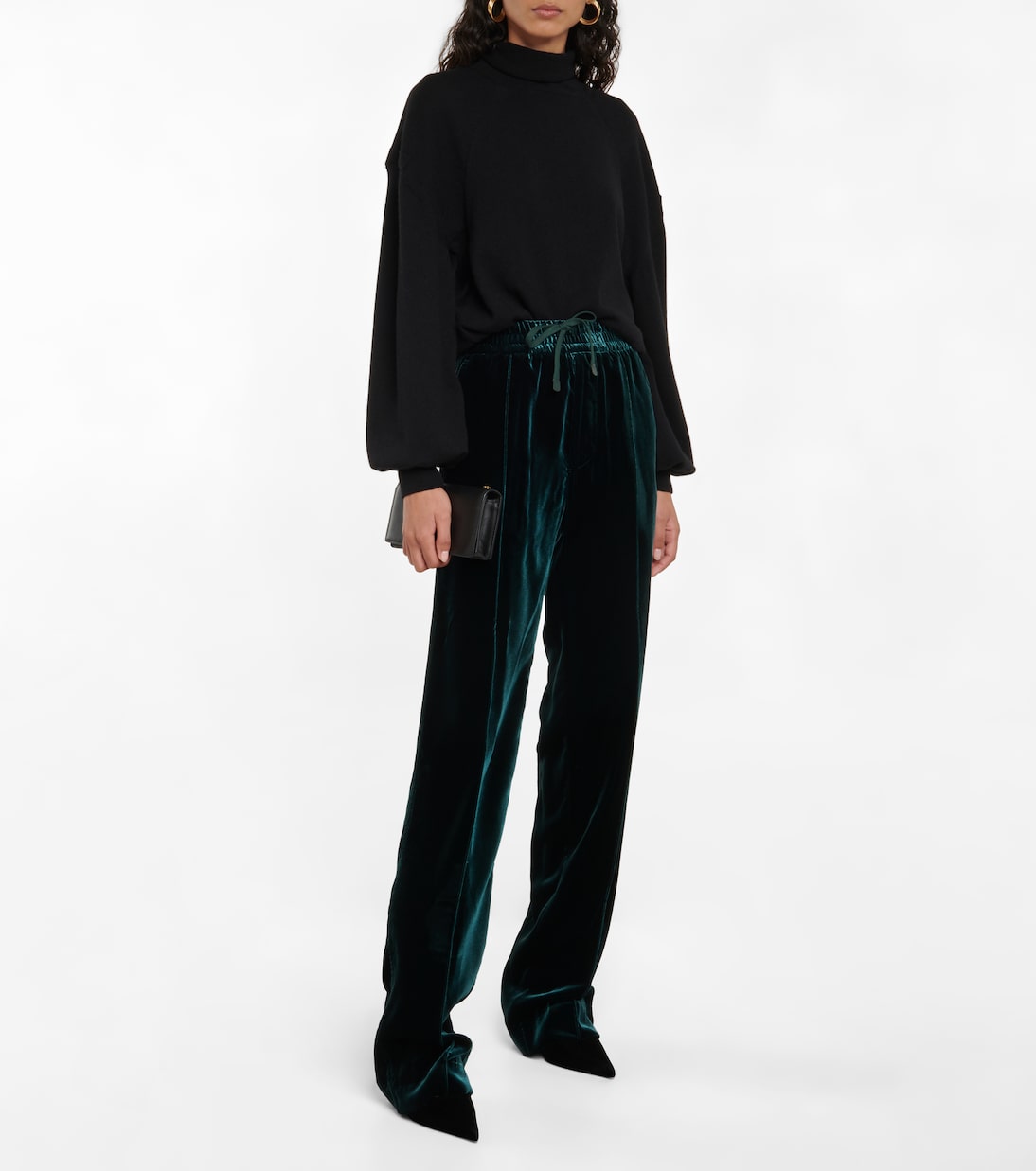 Pantalon droit à taille haute en velours | Tom Ford