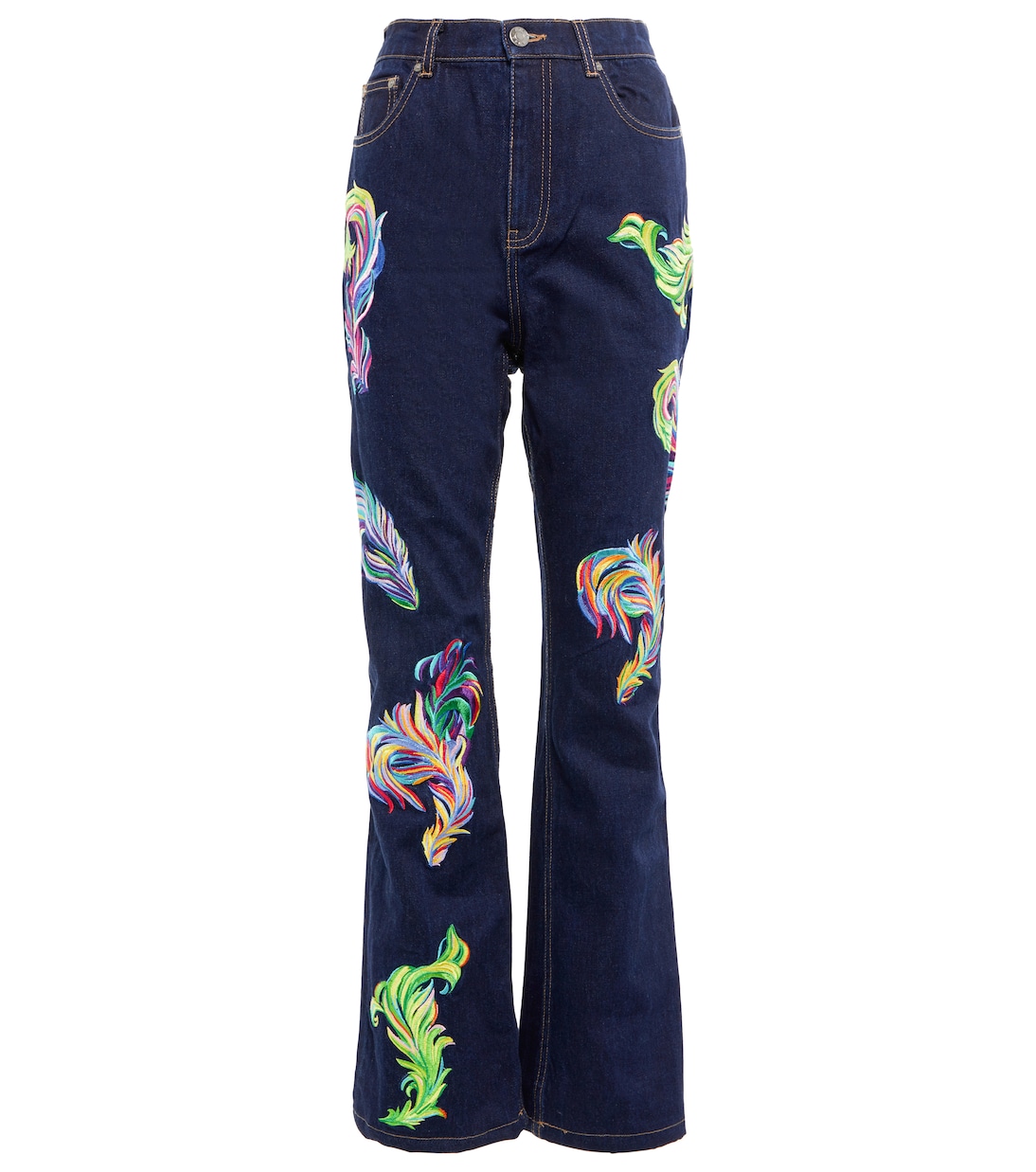 Jeans regular a vita alta con ricamo | Area
