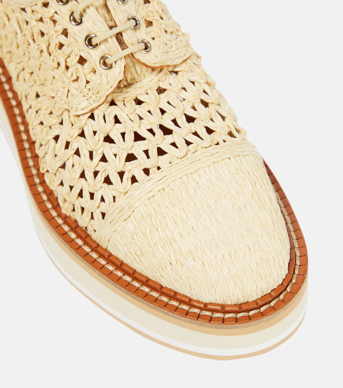 Borril raffia platforms in beige Clergerie Mytheresa