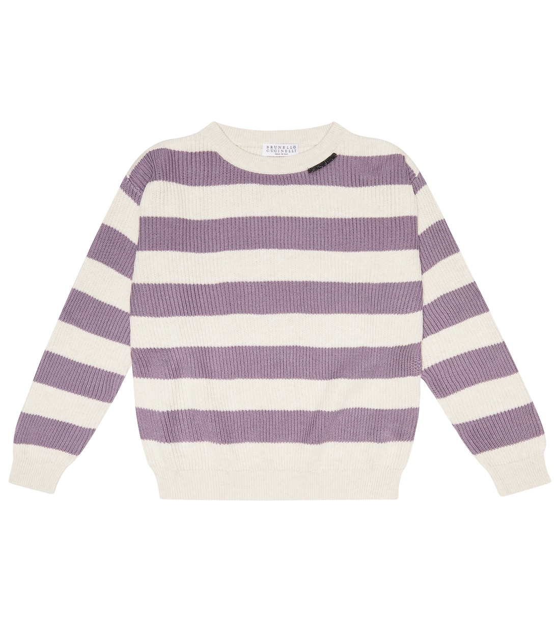 Jersey de algodón a rayas | Brunello Cucinelli Kids