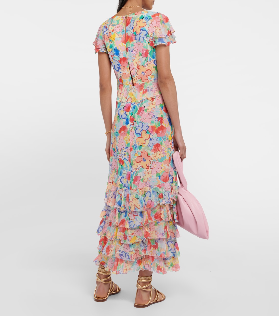 Abito midi Thanvi in voile di seta | Rixo