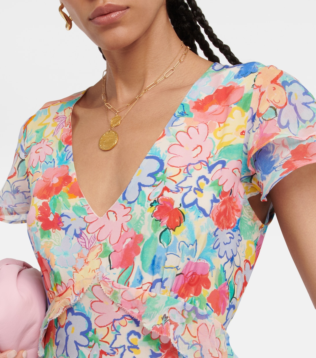 Abito midi Thanvi in voile di seta | Rixo