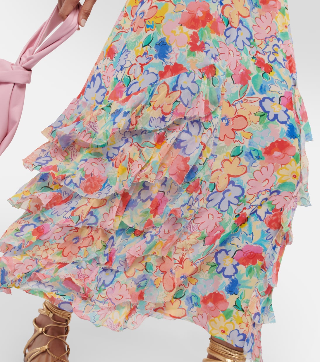 Abito midi Thanvi in voile di seta | Rixo