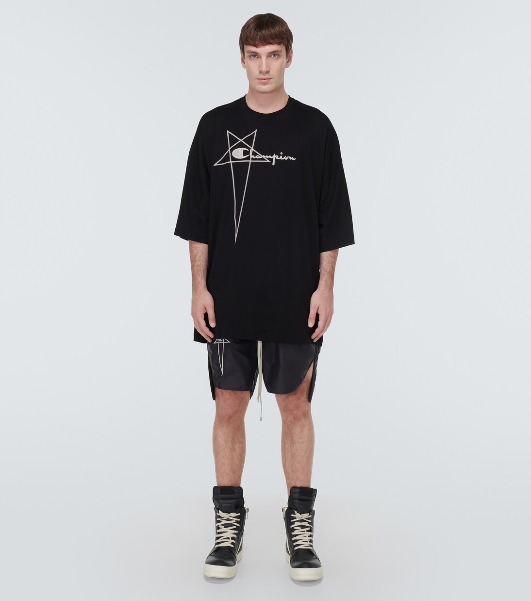 x Champion® Cotton T-shirt in black - Rick Owens | Mytheresa x Champion® Cotton T-shirt in black - Rick Owens | Mytheresa