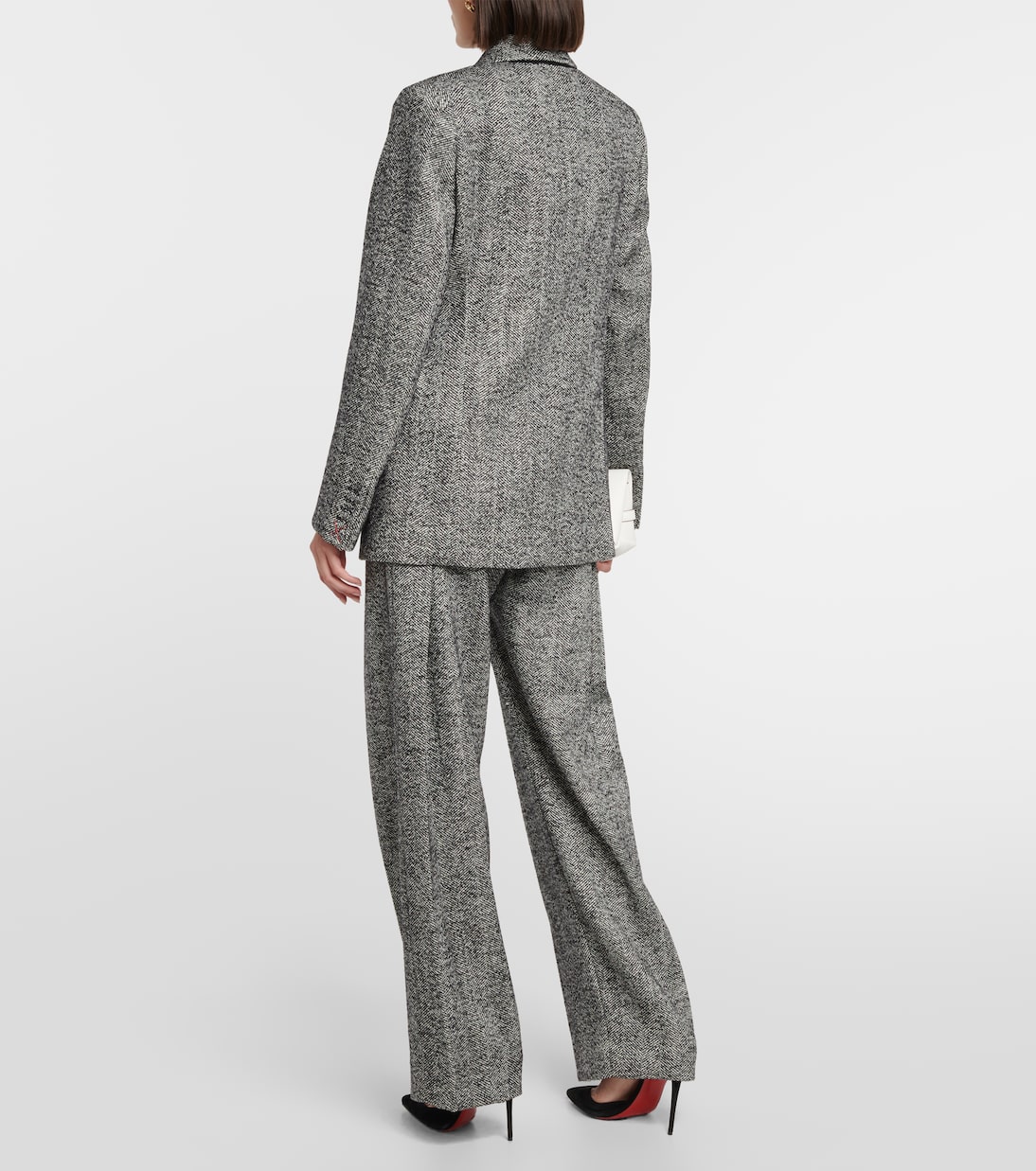 Giacca in misto lana a spina di pesce | Victoria Beckham