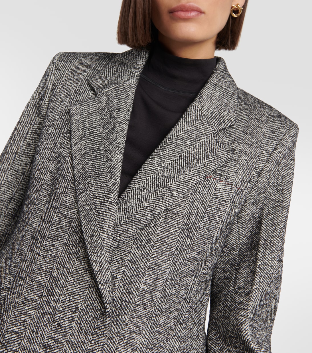 Giacca in misto lana a spina di pesce | Victoria Beckham