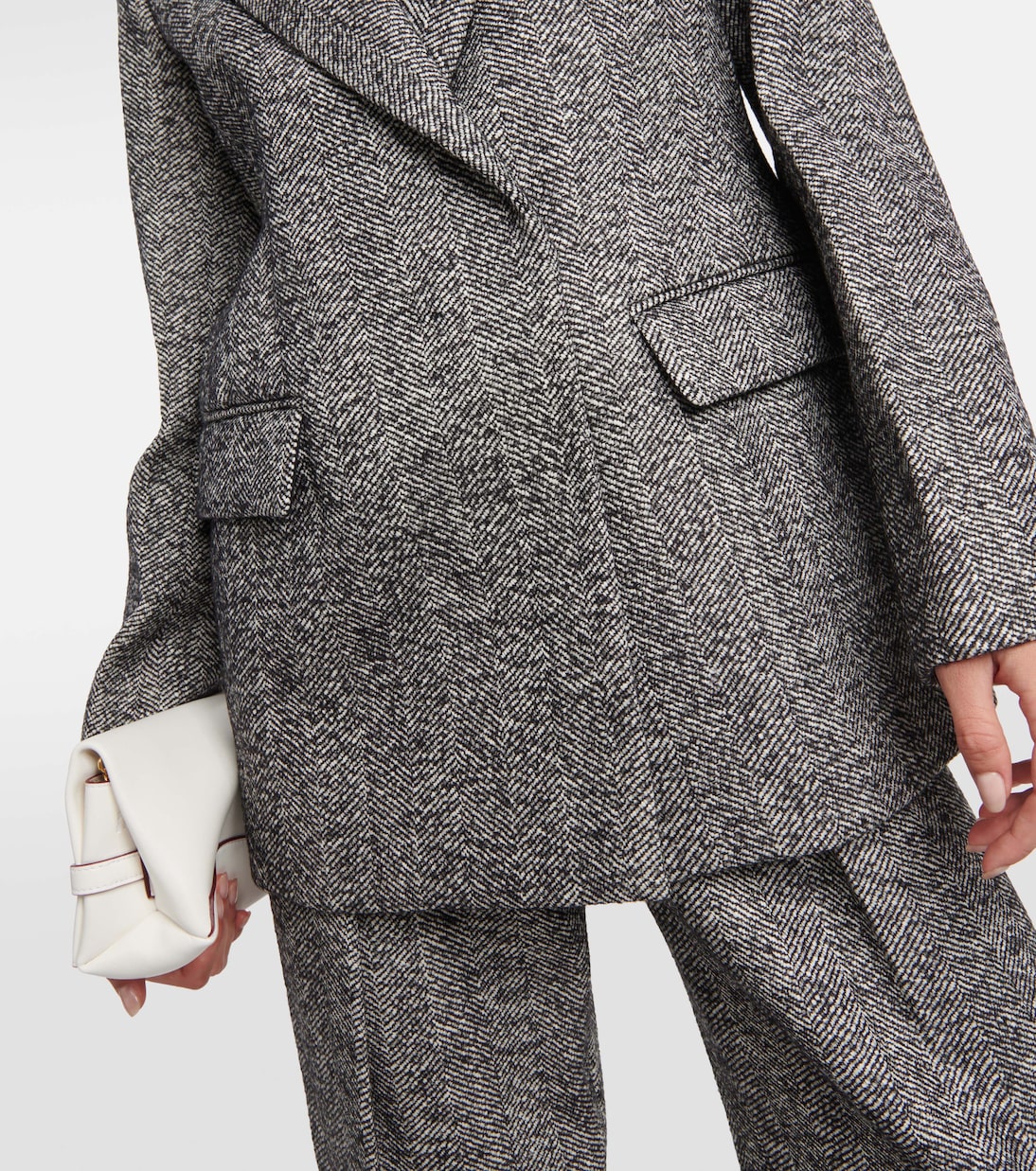 Giacca in misto lana a spina di pesce | Victoria Beckham