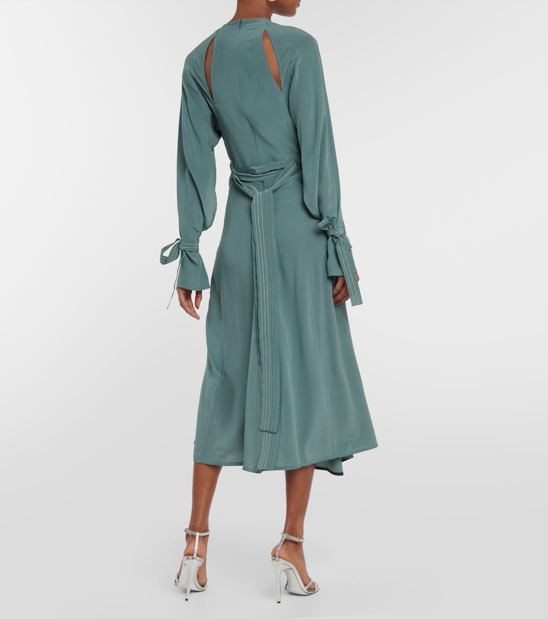 Abito midi Trench in seta | Victoria Beckham