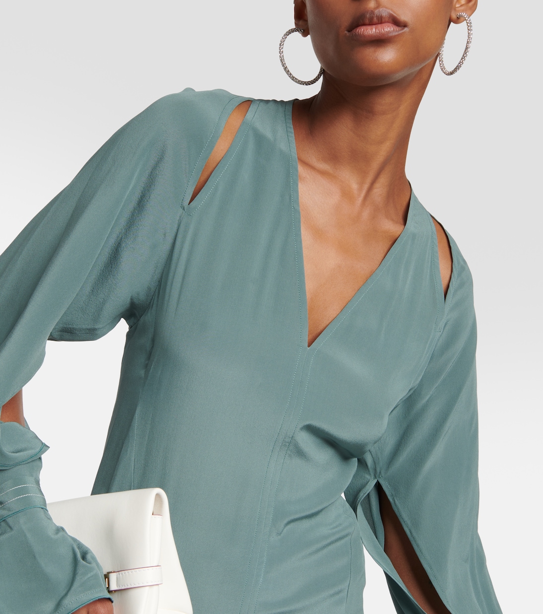 Abito midi Trench in seta | Victoria Beckham
