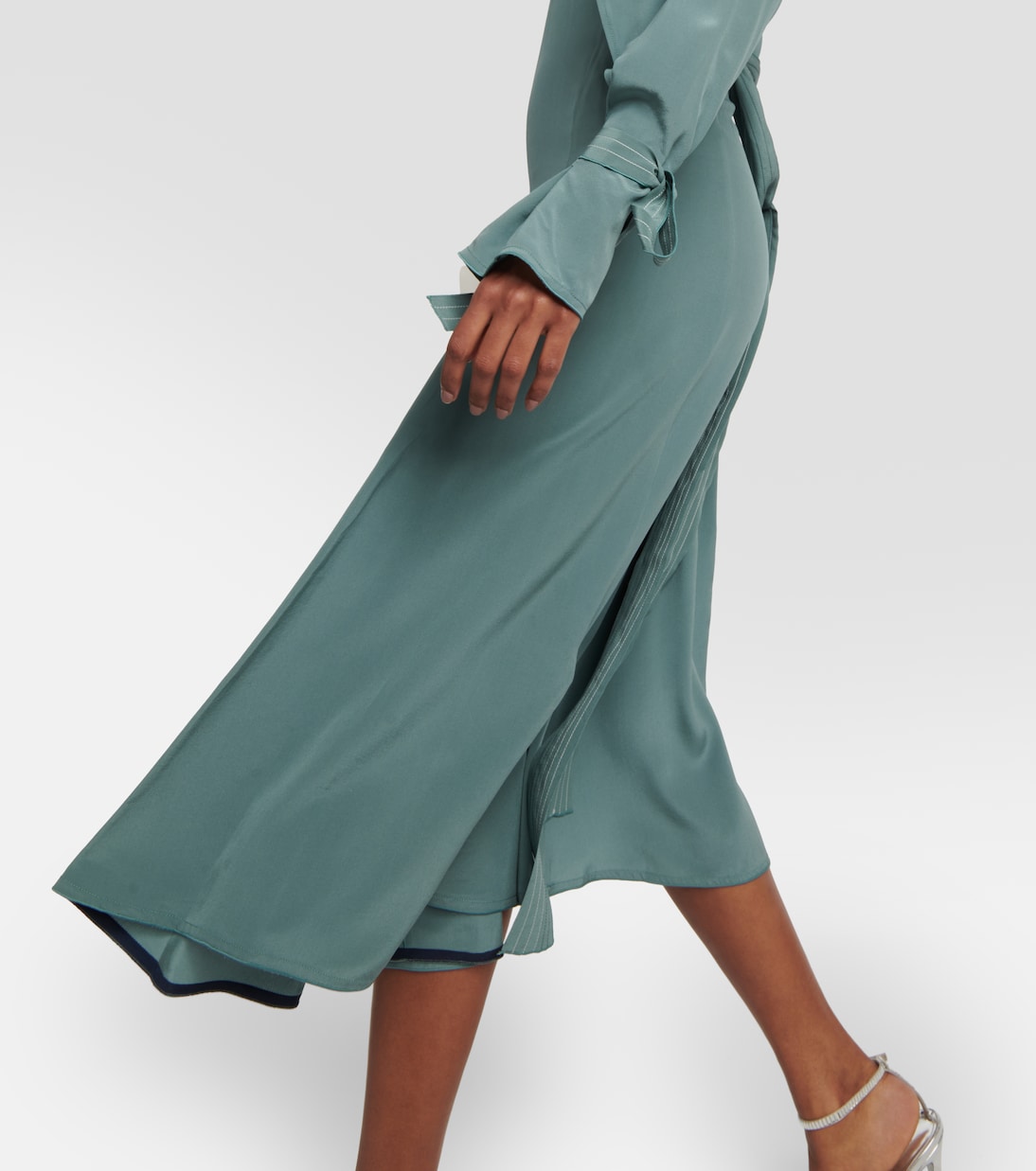 Abito midi Trench in seta | Victoria Beckham