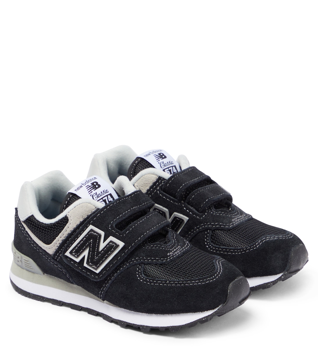 574 Core Hook Loop suede sneakers in black New Balance Kids Mytheresa