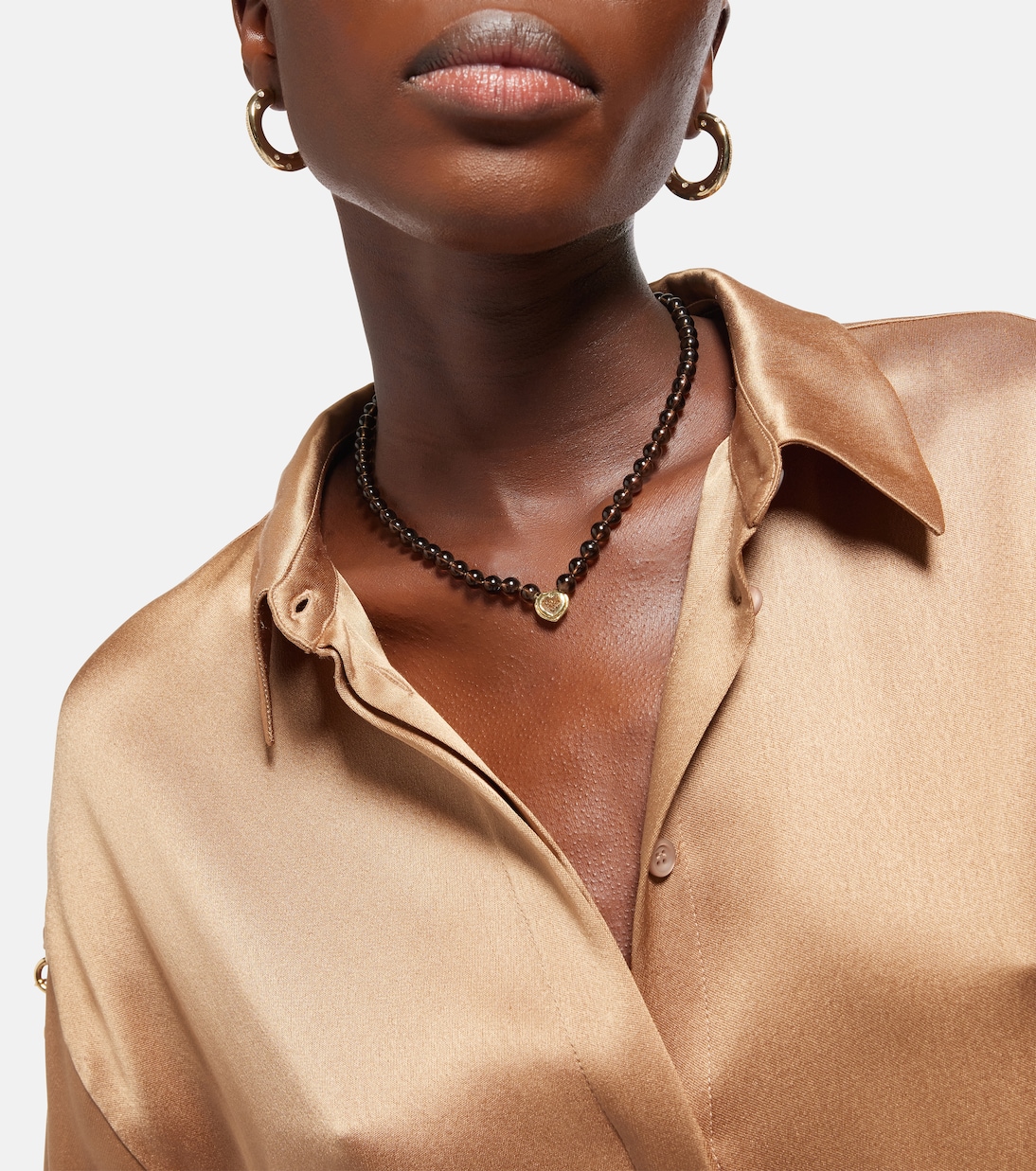 Collana in oro 18kt OCTAVIA ELIZABETH con dettagli in diamanti e quarzo, elegante e moderna per giovani