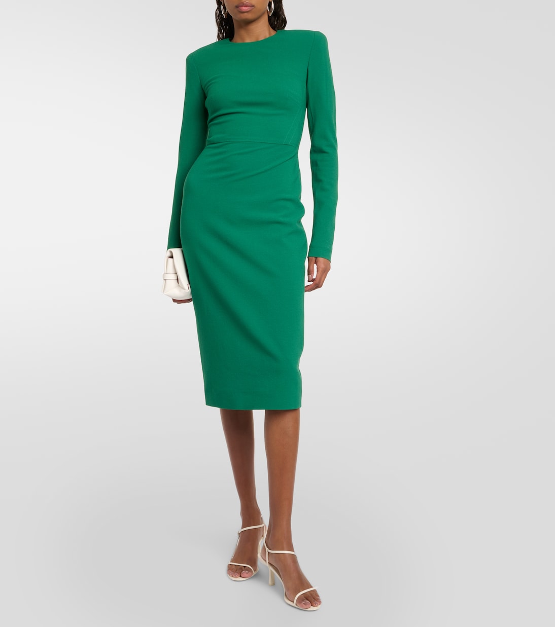 Vestido midi de mezcla de lana | Victoria Beckham