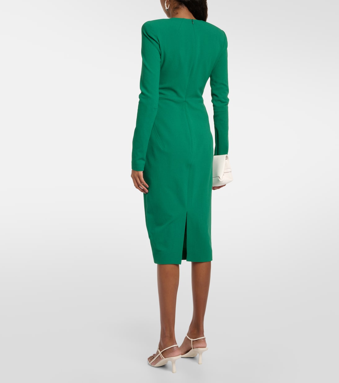 Vestido midi de mezcla de lana | Victoria Beckham