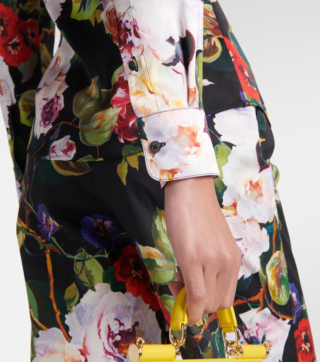 Chemise en satin de soie à fleurs | Dolce&Gabbana