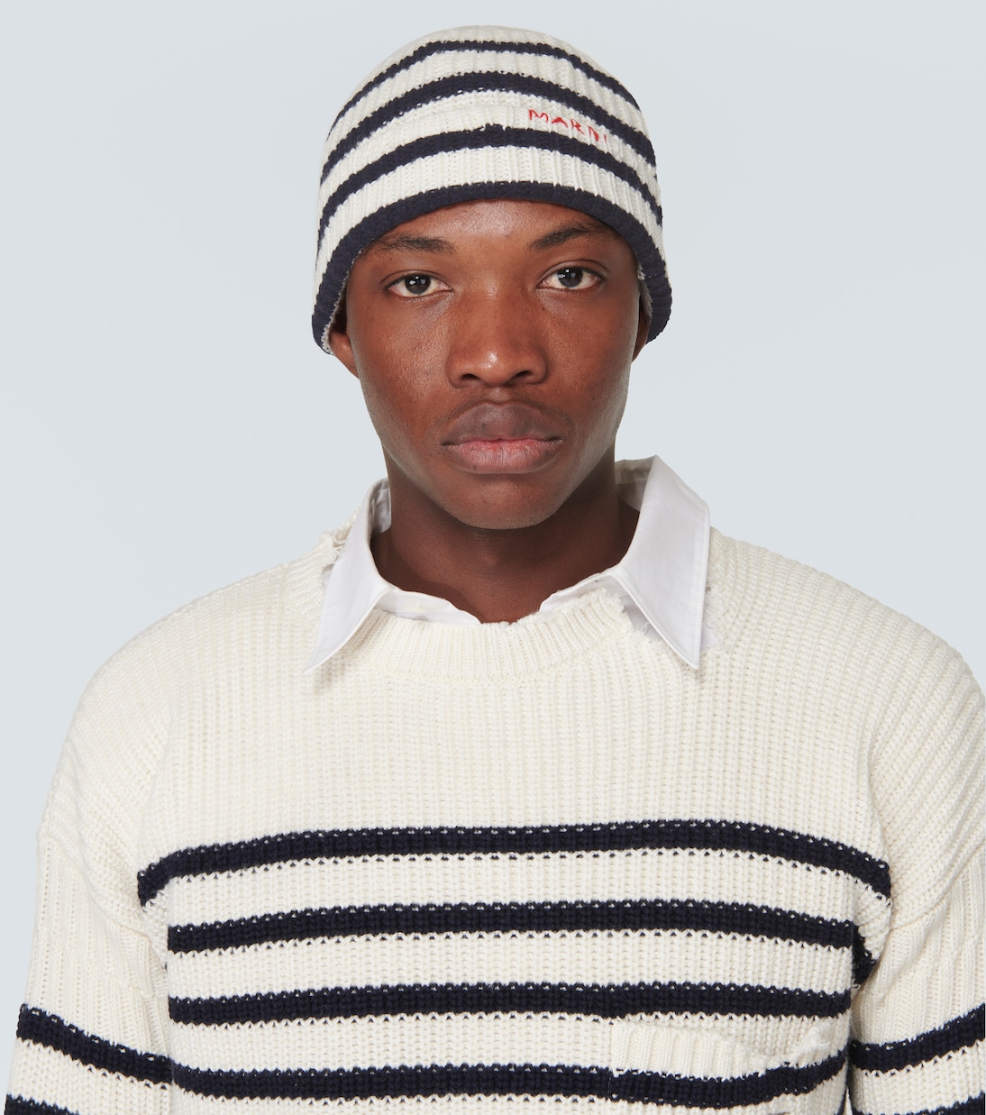 Striped virgin wool beanie | Marni