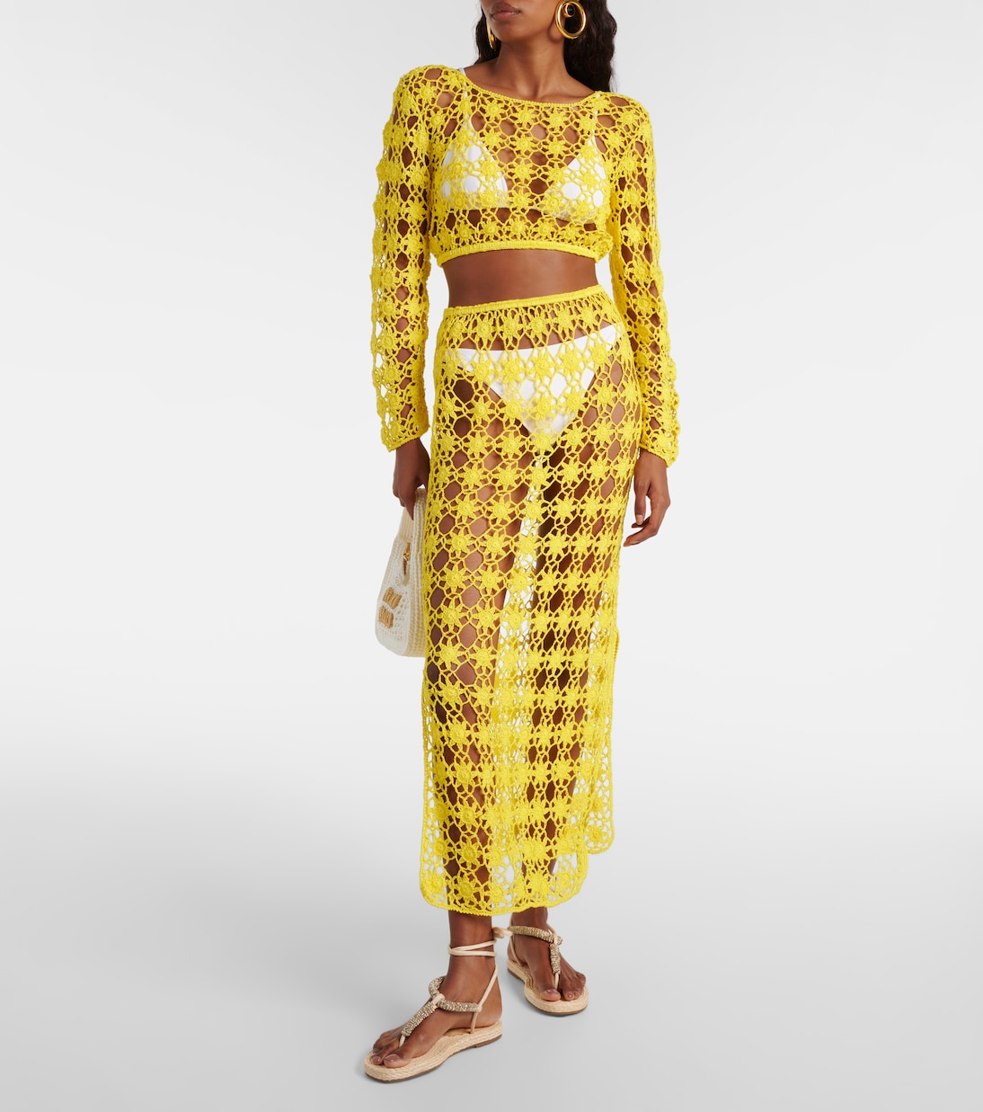 Crop top Bella de croché de algodón | Anna Kosturova