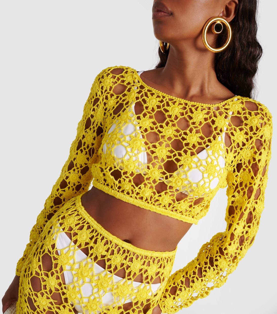 Crop top Bella de croché de algodón | Anna Kosturova