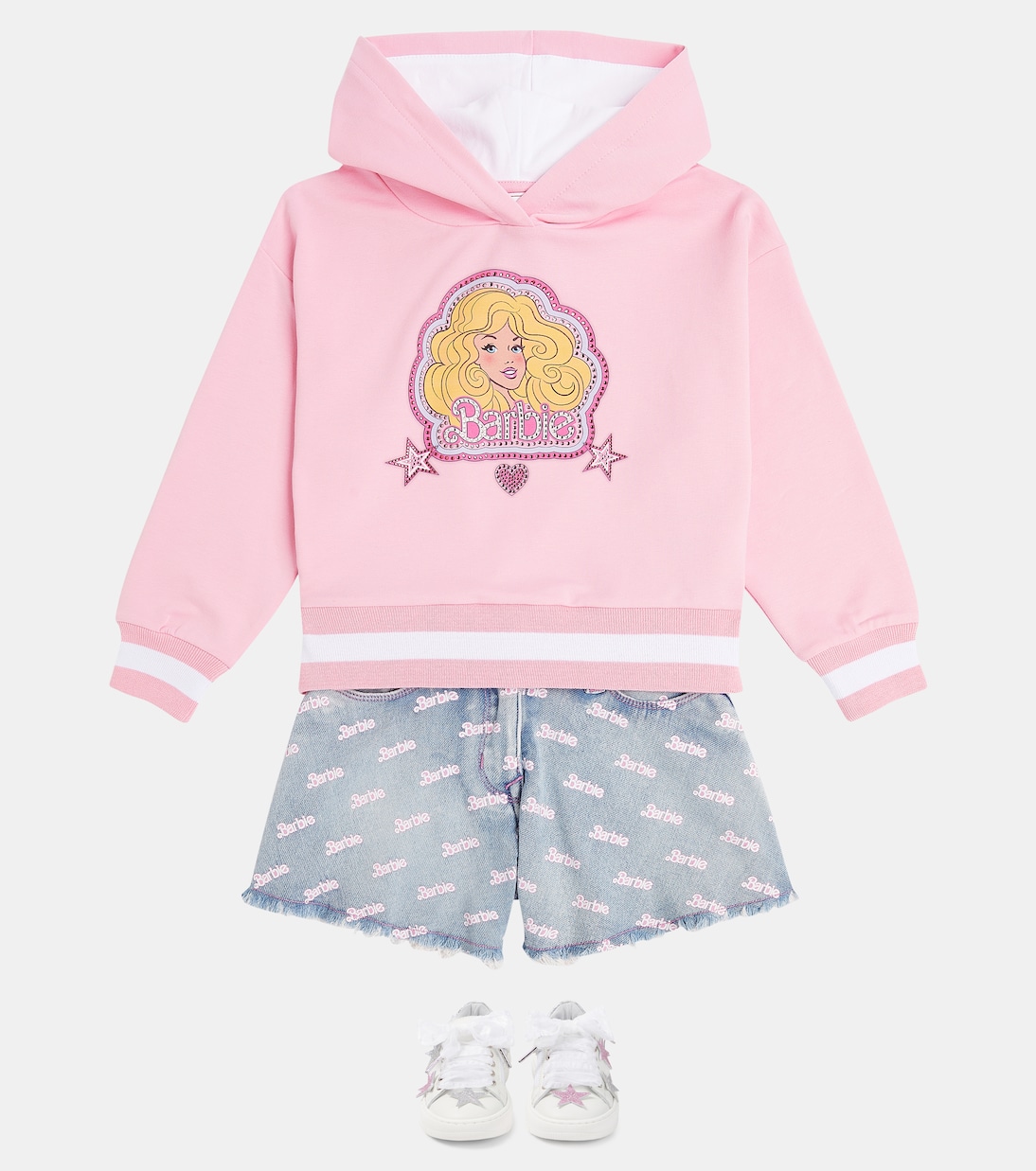 x Barbie® - Felpa in jersey di misto cotone | Monnalisa