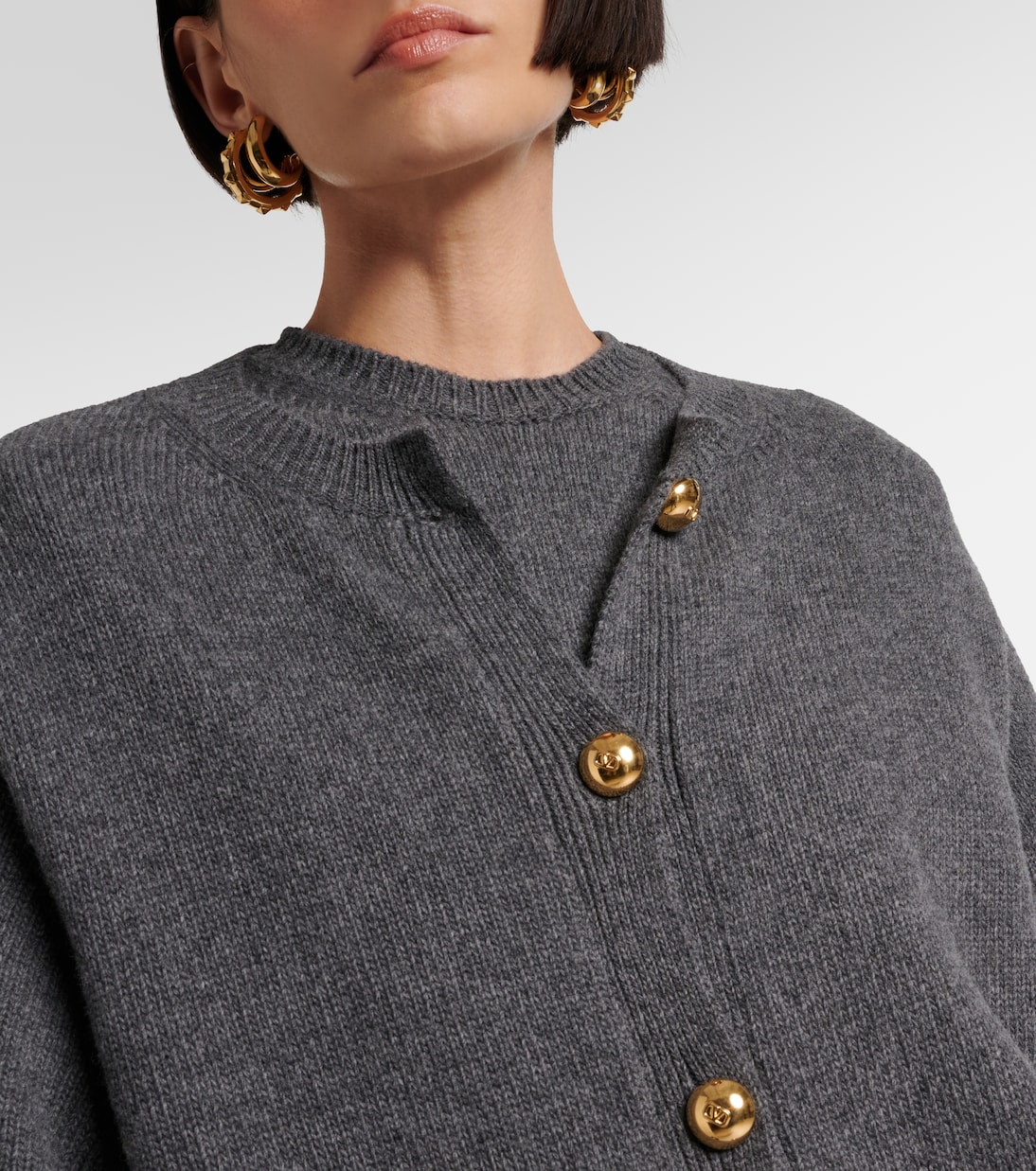 Cardigan oversize VGold in lana vergine | Valentino