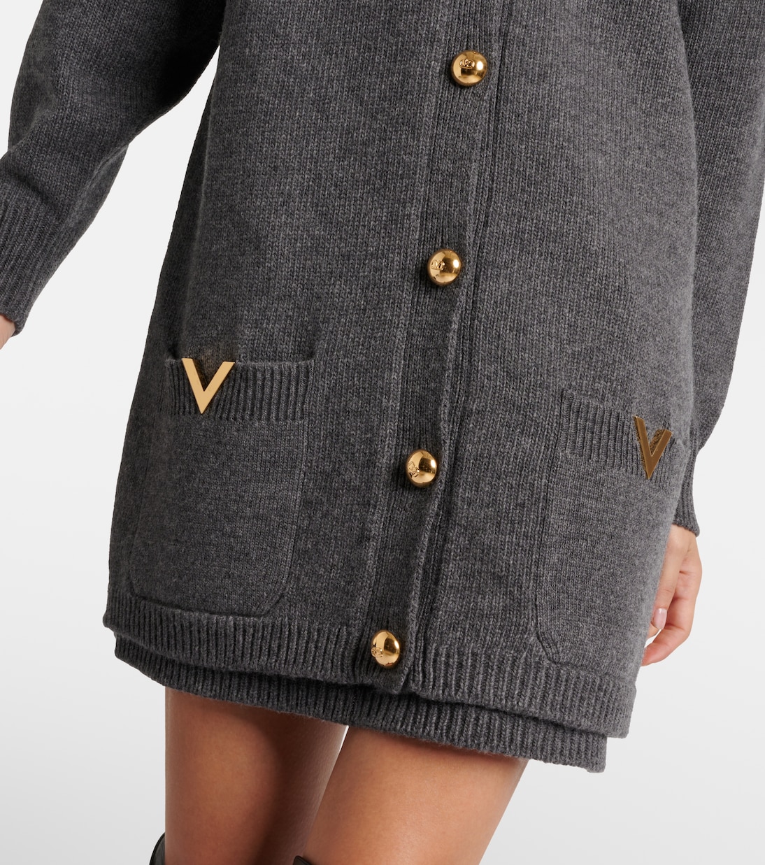 Cardigan oversize VGold in lana vergine | Valentino