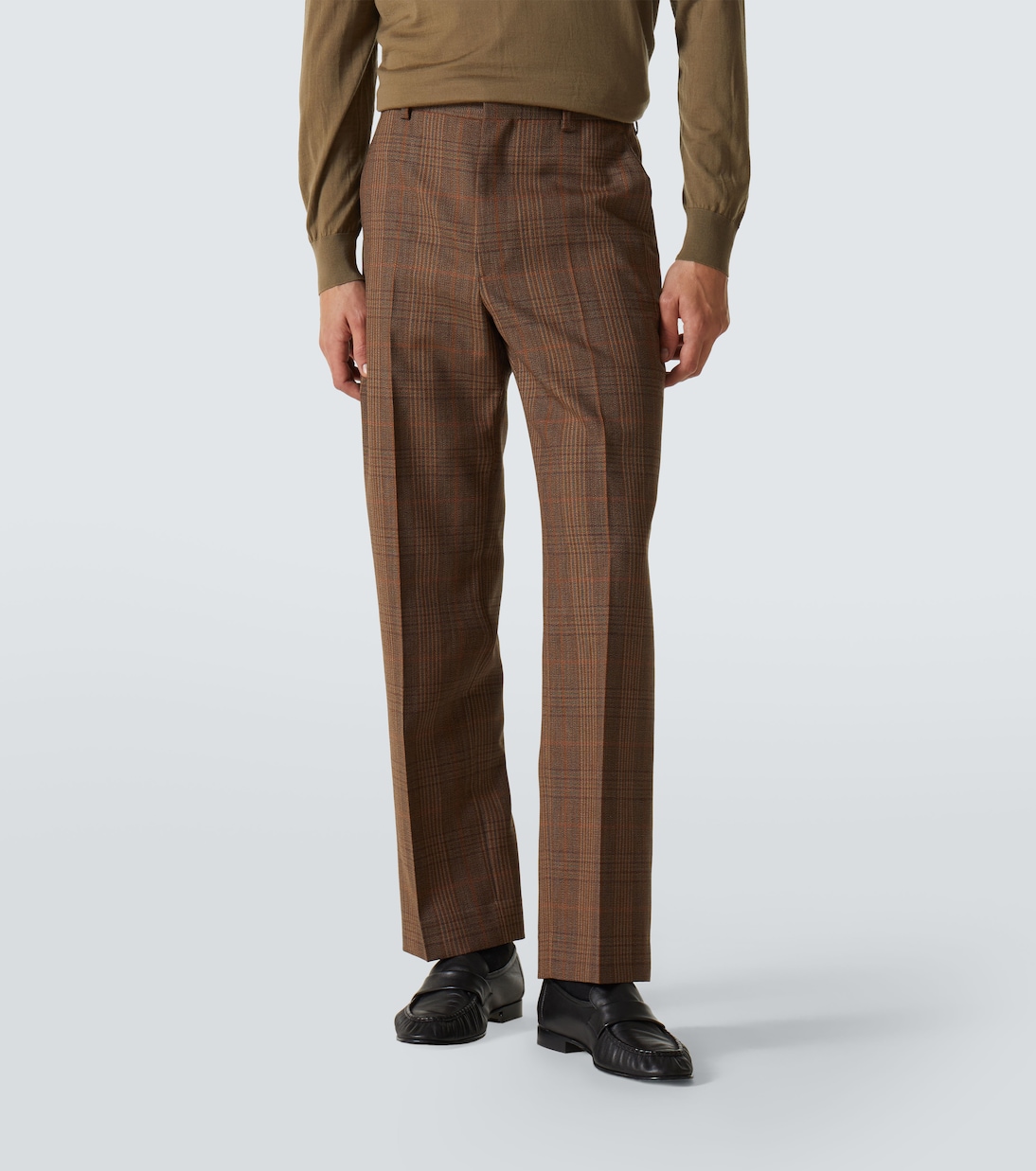 Prince of Wales check wool suit pants | Auralee
