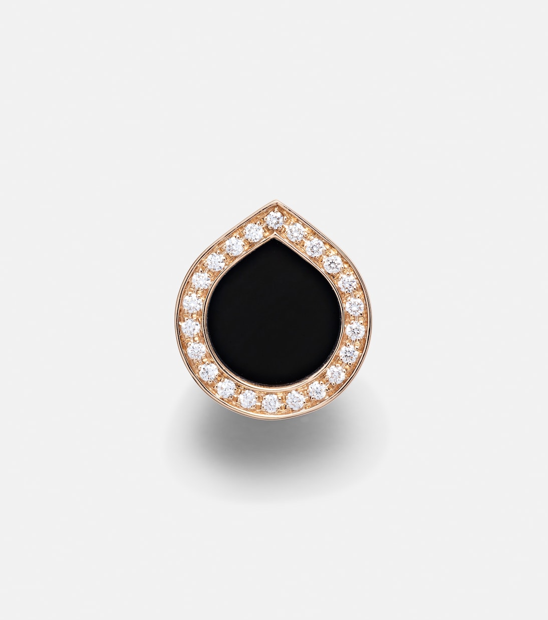 Boucle d'oreille unique Antifer en or rose 18ct, onyx et diamants | Repossi