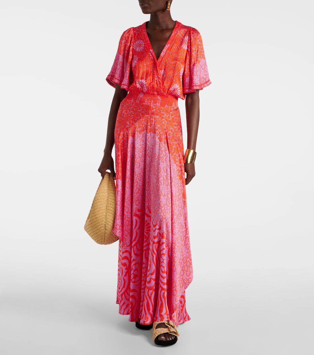 Mabelle printed front-slit maxi dress | Poupette St Barth