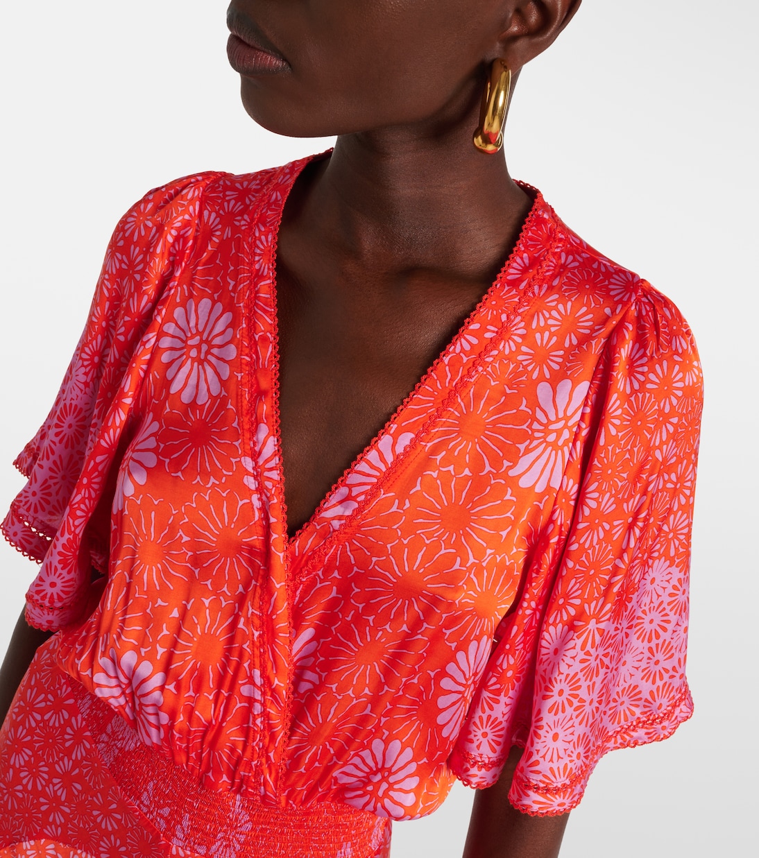 Mabelle printed front-slit maxi dress | Poupette St Barth