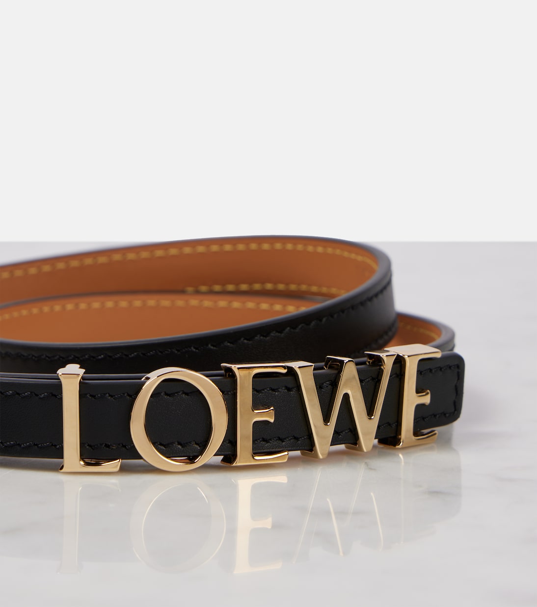 Cintura Slim in pelle con monogramma | Loewe