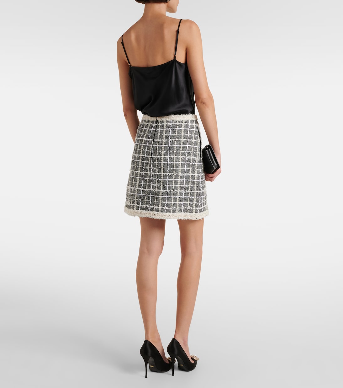 Minifalda de bouclé a cuadros | Giambattista Valli