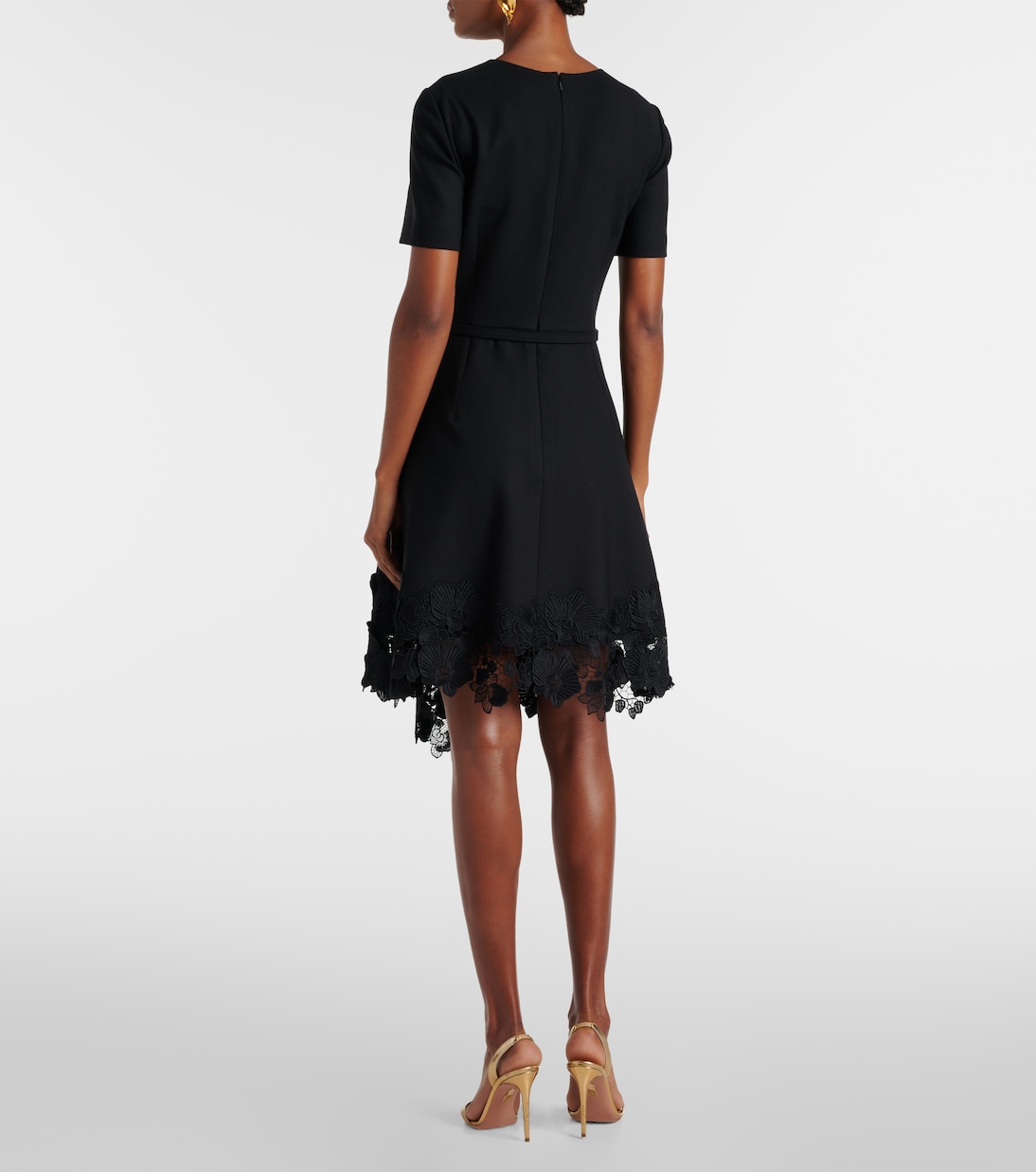 Asymmetric wool-blend midi dress | Oscar de la Renta