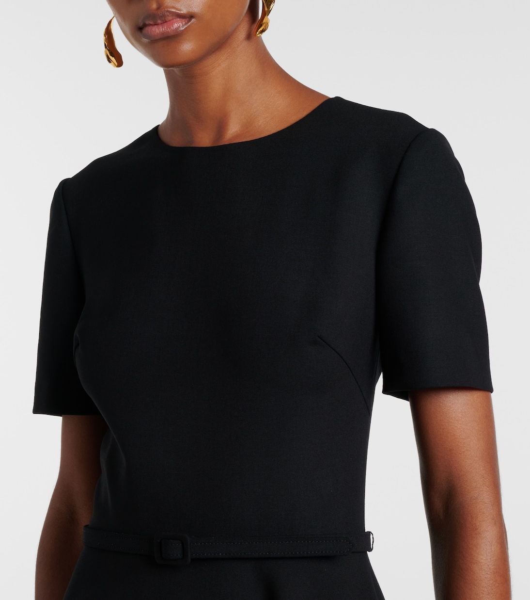 Asymmetric wool-blend midi dress | Oscar de la Renta