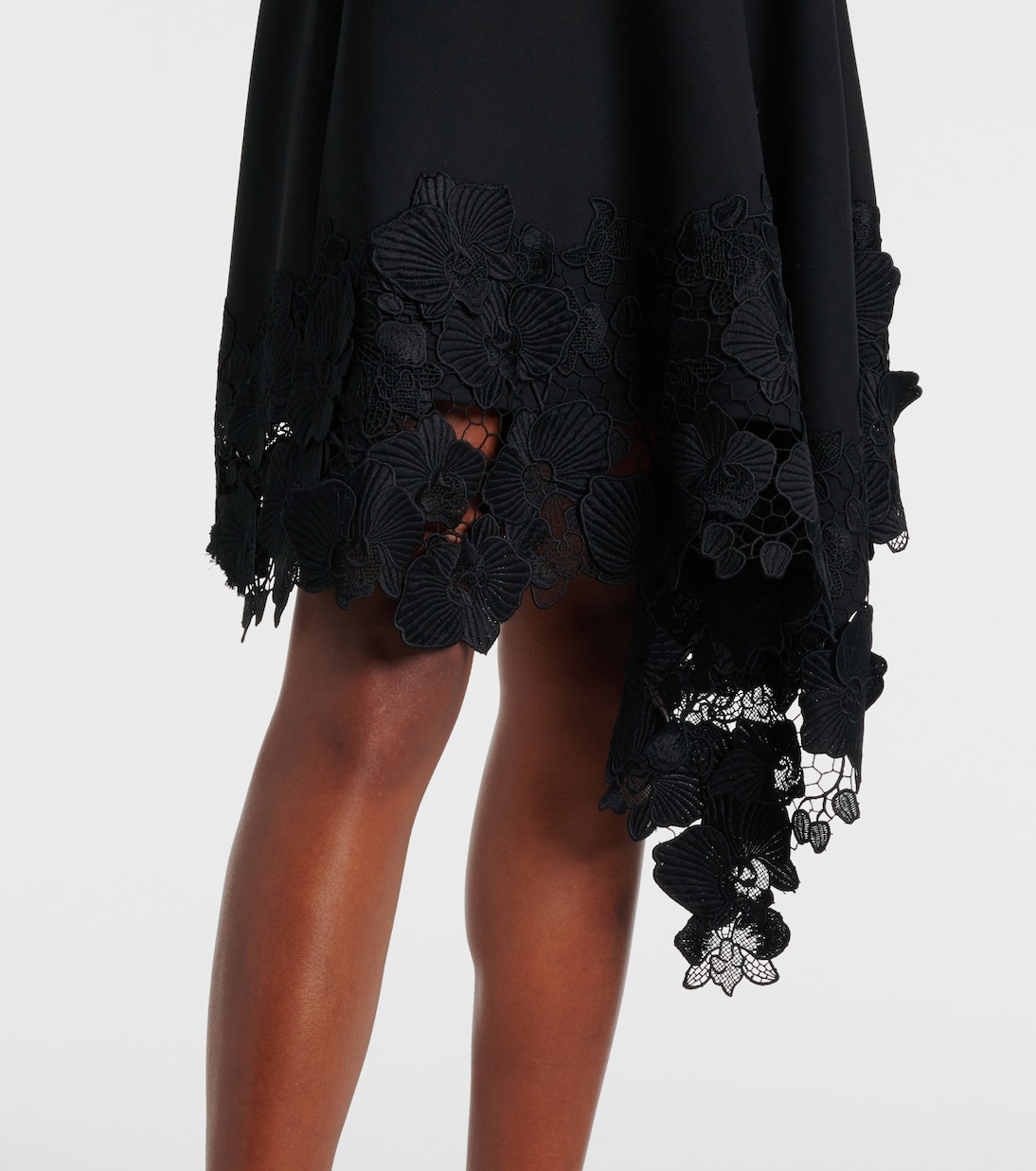 Asymmetric wool-blend midi dress | Oscar de la Renta
