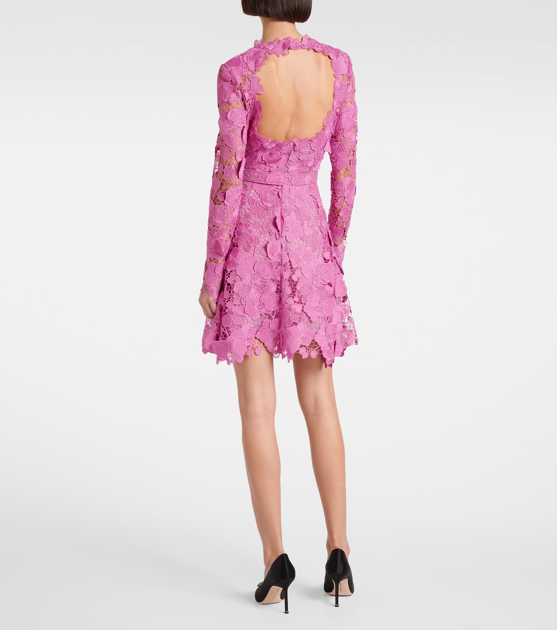 Vestido corto de encaje floral | Oscar de la Renta