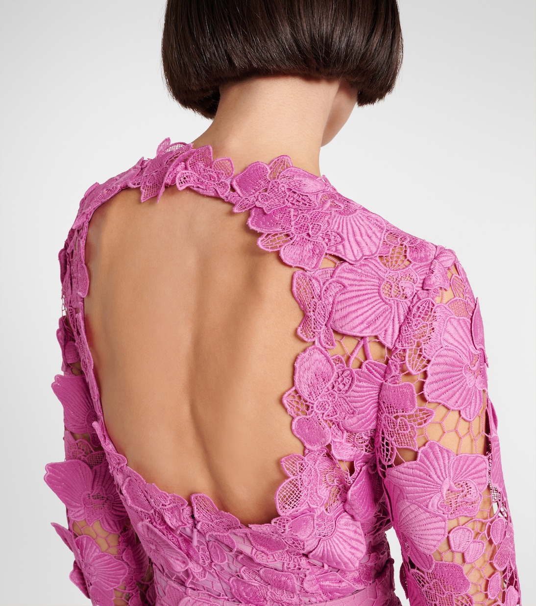 Vestido corto de encaje floral | Oscar de la Renta