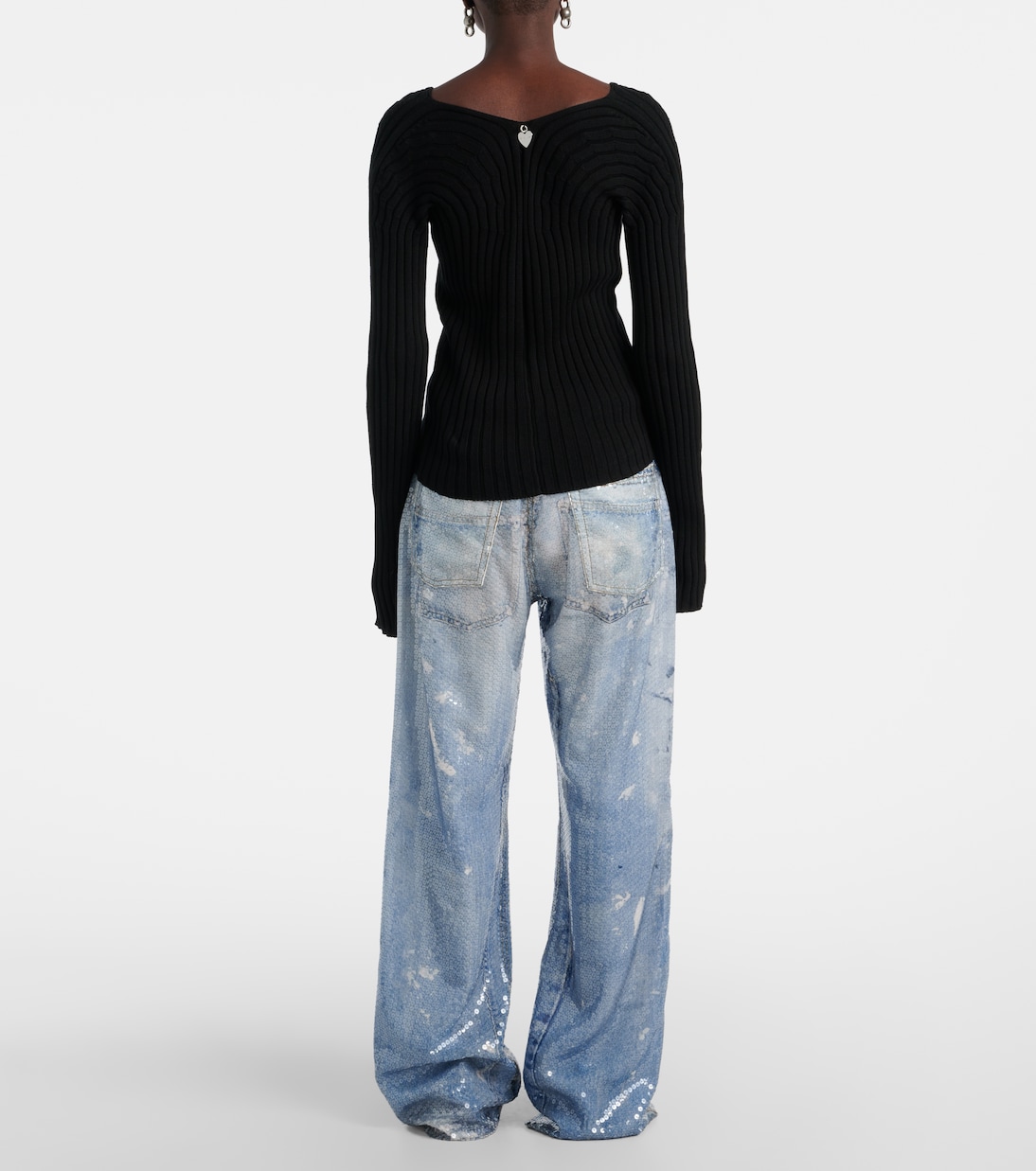 Cardigan in crêpe di cotone a coste | Acne Studios