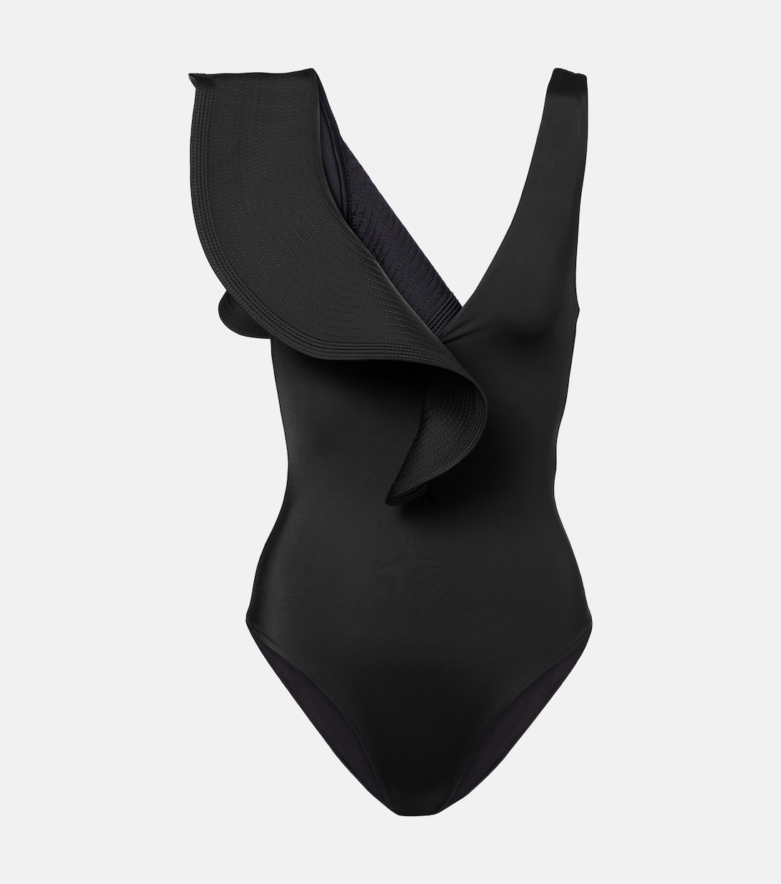 Costume intero asimmetrico con volant | Johanna Ortiz