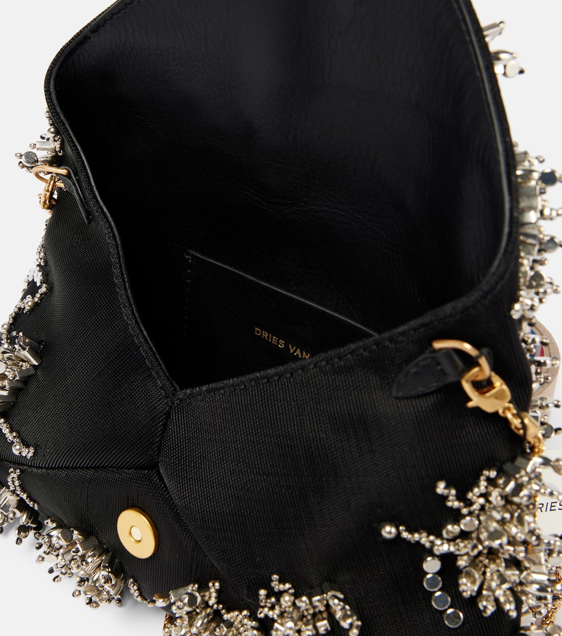 Clutch in raso con cristalli | Dries Van Noten