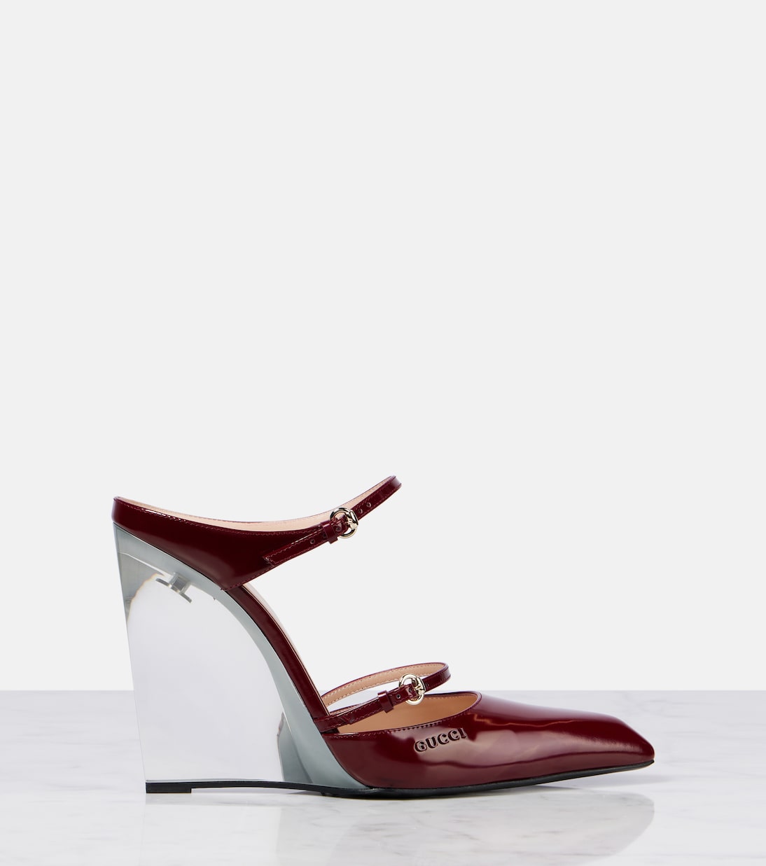 Mules in pelle con zeppa | Gucci