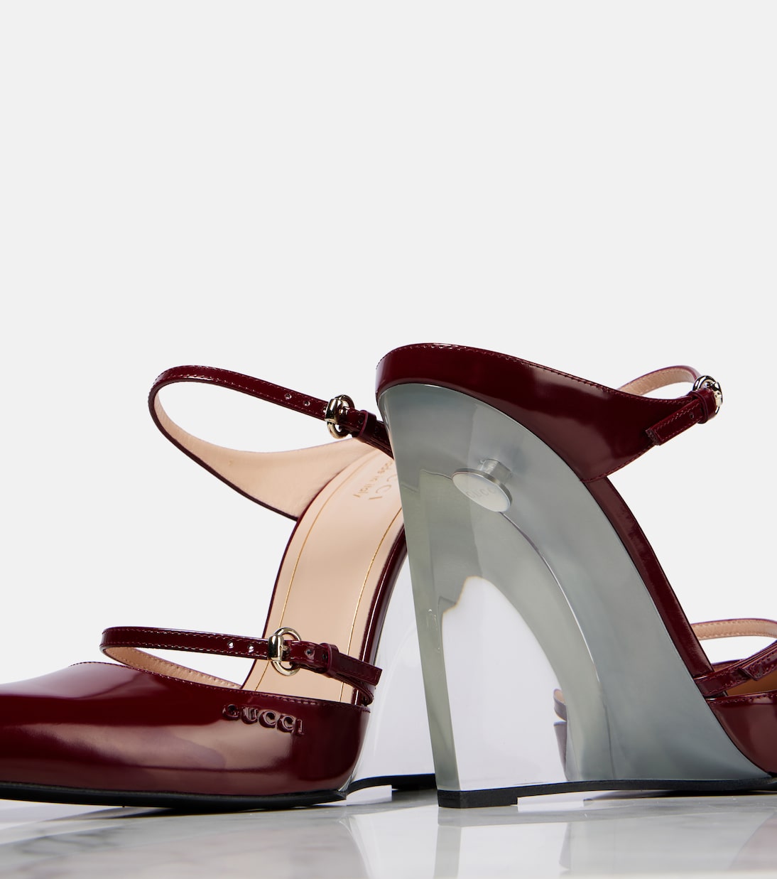 Mules in pelle con zeppa | Gucci