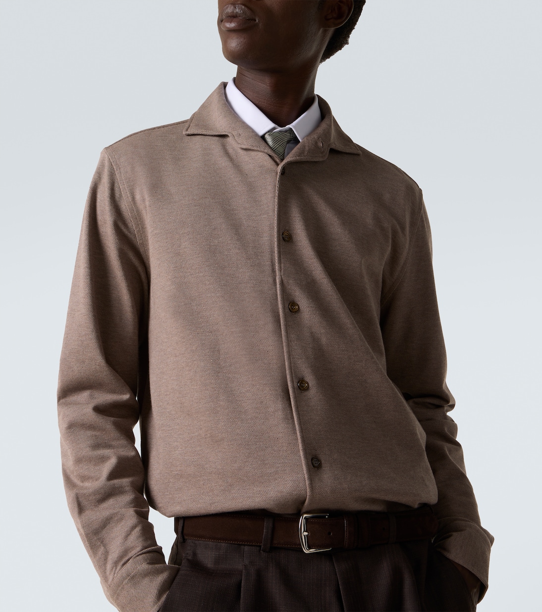 Cotton piqué shirt | Brioni