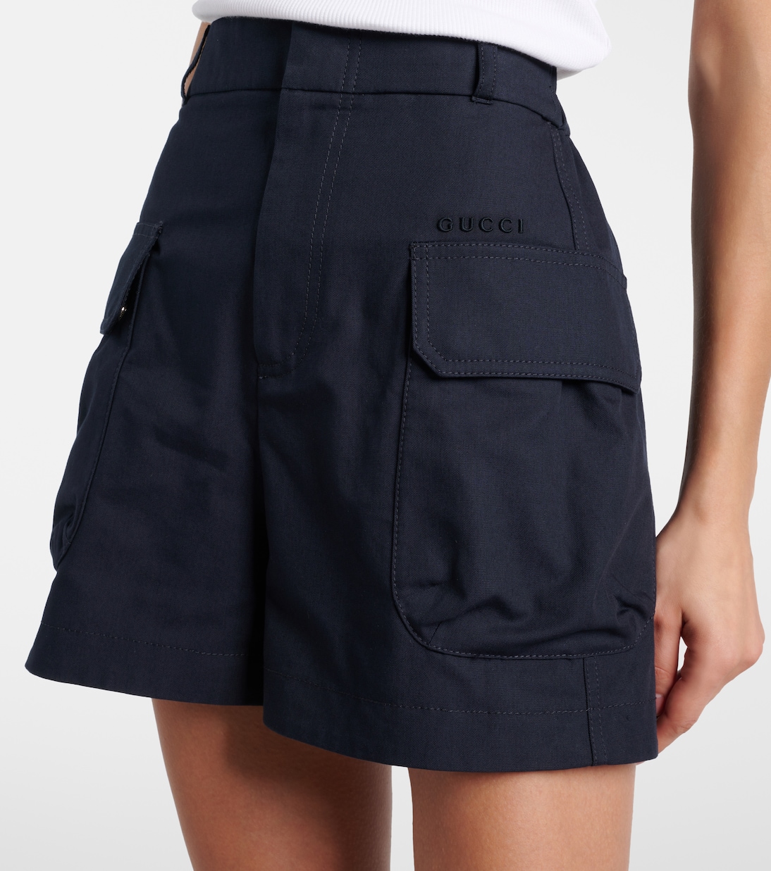  Shorts cargo in canvas di cotone | Gucci